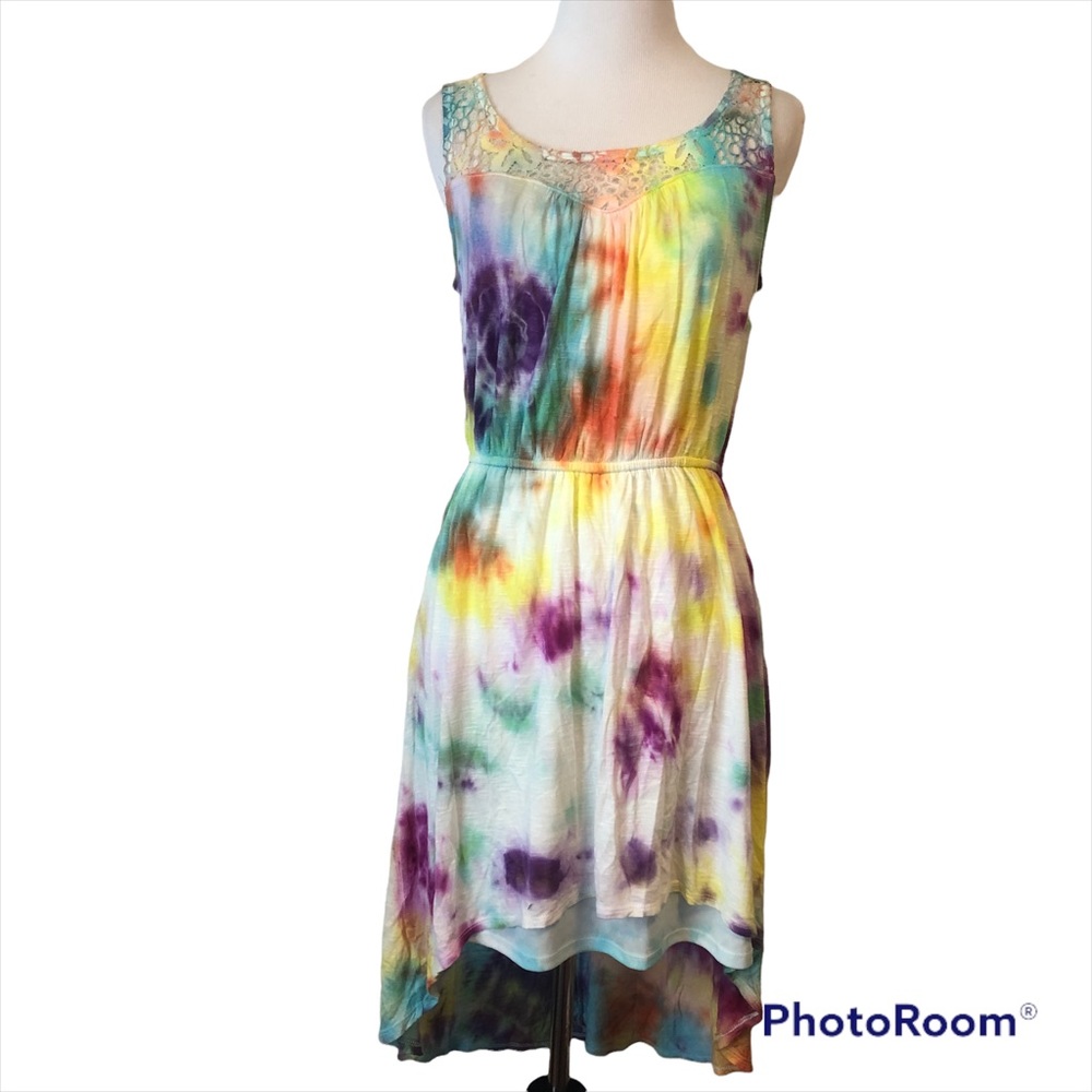 Tie Dyed Dress High Low Summer Dress Size Medium